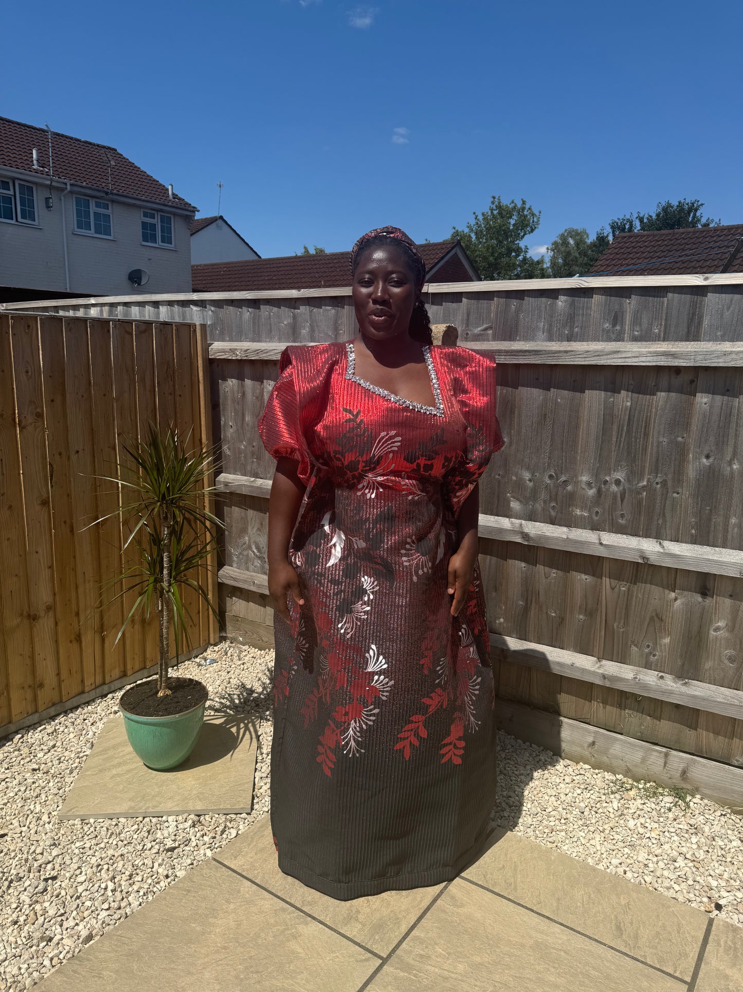 Zuri Grace – Traditional African Elegance in Red & Black