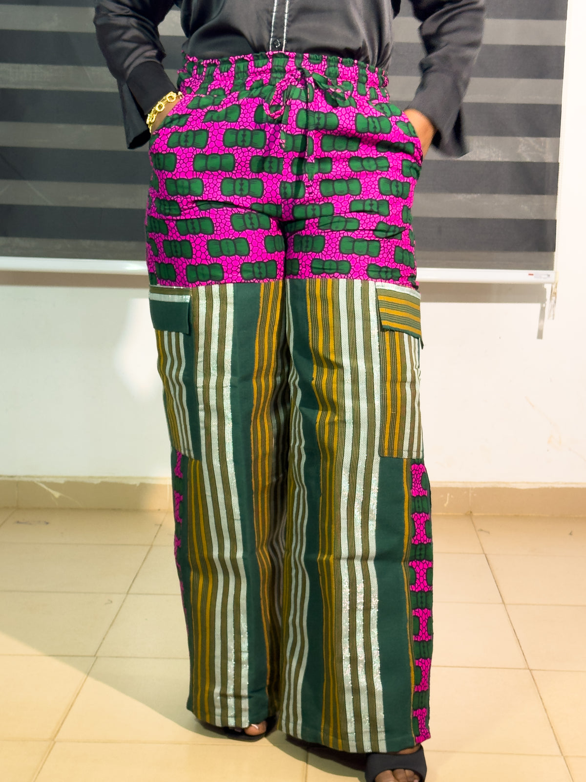 LUXURY AFRICAN ANKARA TROUSER WITH ASO OKE