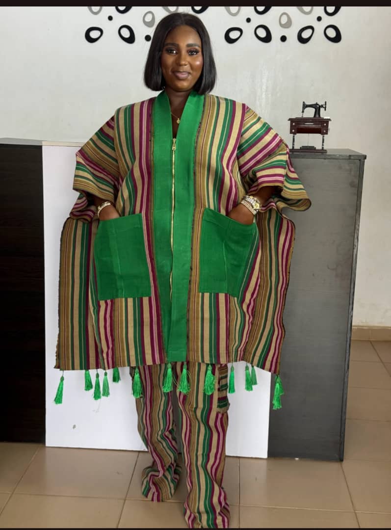 Luxury Aso Oke Bubu 2-Piece Set In Green