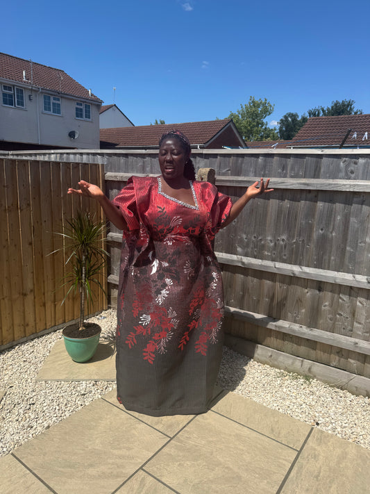 Zuri Grace – Traditional African Elegance in Red & Black
