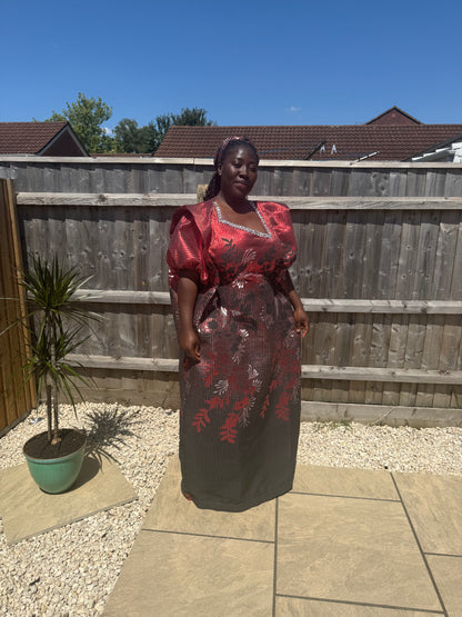 Zuri Grace – Traditional African Elegance in Red & Black