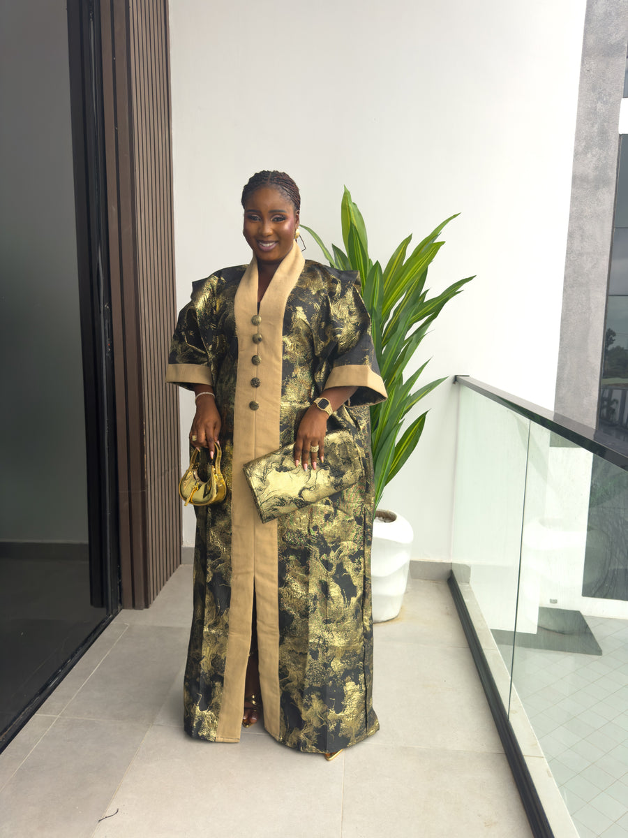 Zola Luxe Luxury African gold and black brocade