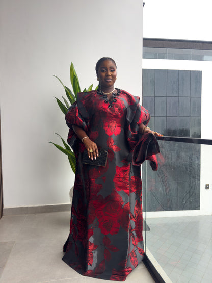 Azari Signature Luxury African floral liquid organza