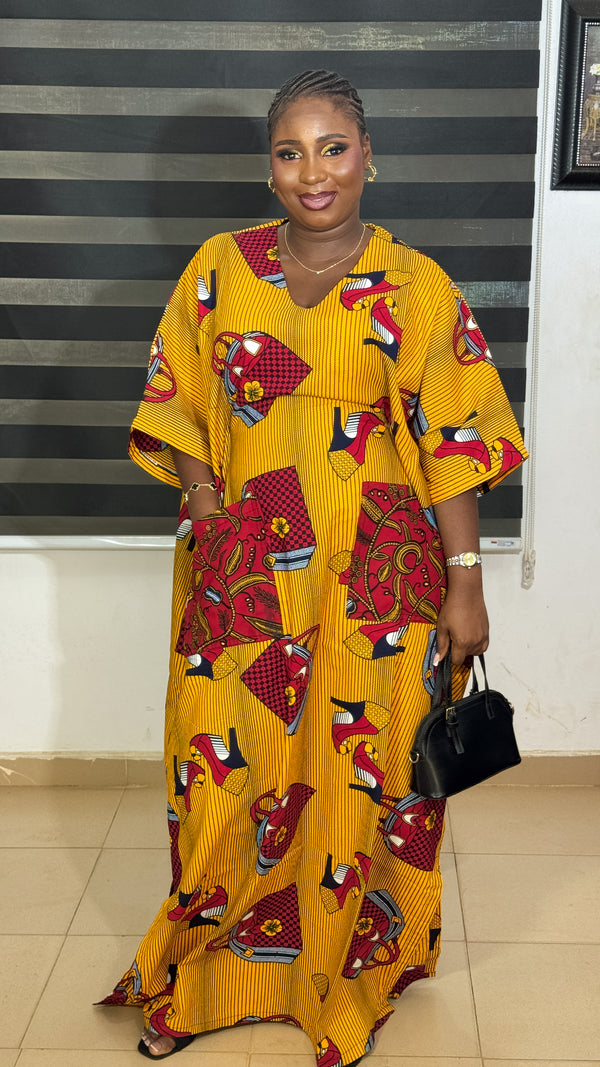 Vintage YELLOW ANKARA DRESS