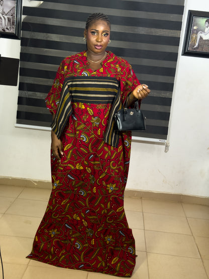 LUXURY AFRICAN ANKARA DRESS WITH ASO OKE