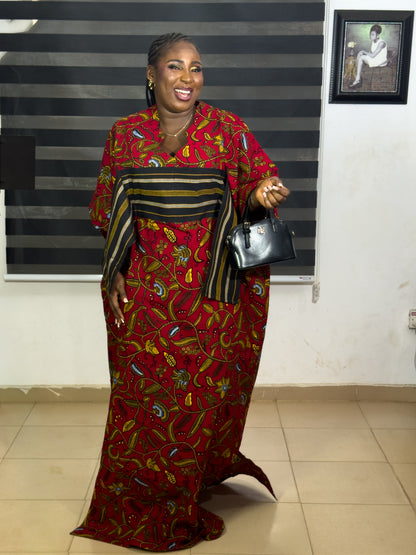 LUXURY AFRICAN ANKARA DRESS WITH ASO OKE