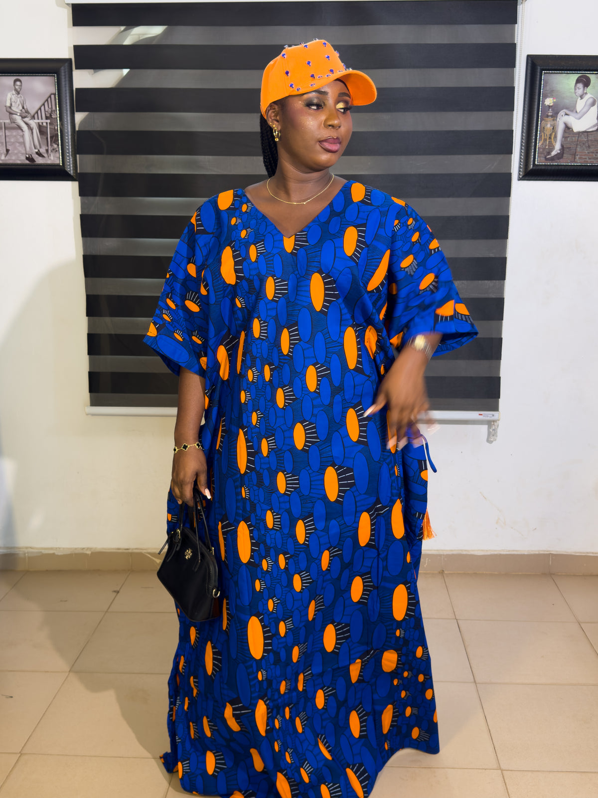 LUXURY AFRICAN ANKARA  DRESS WITH CAP