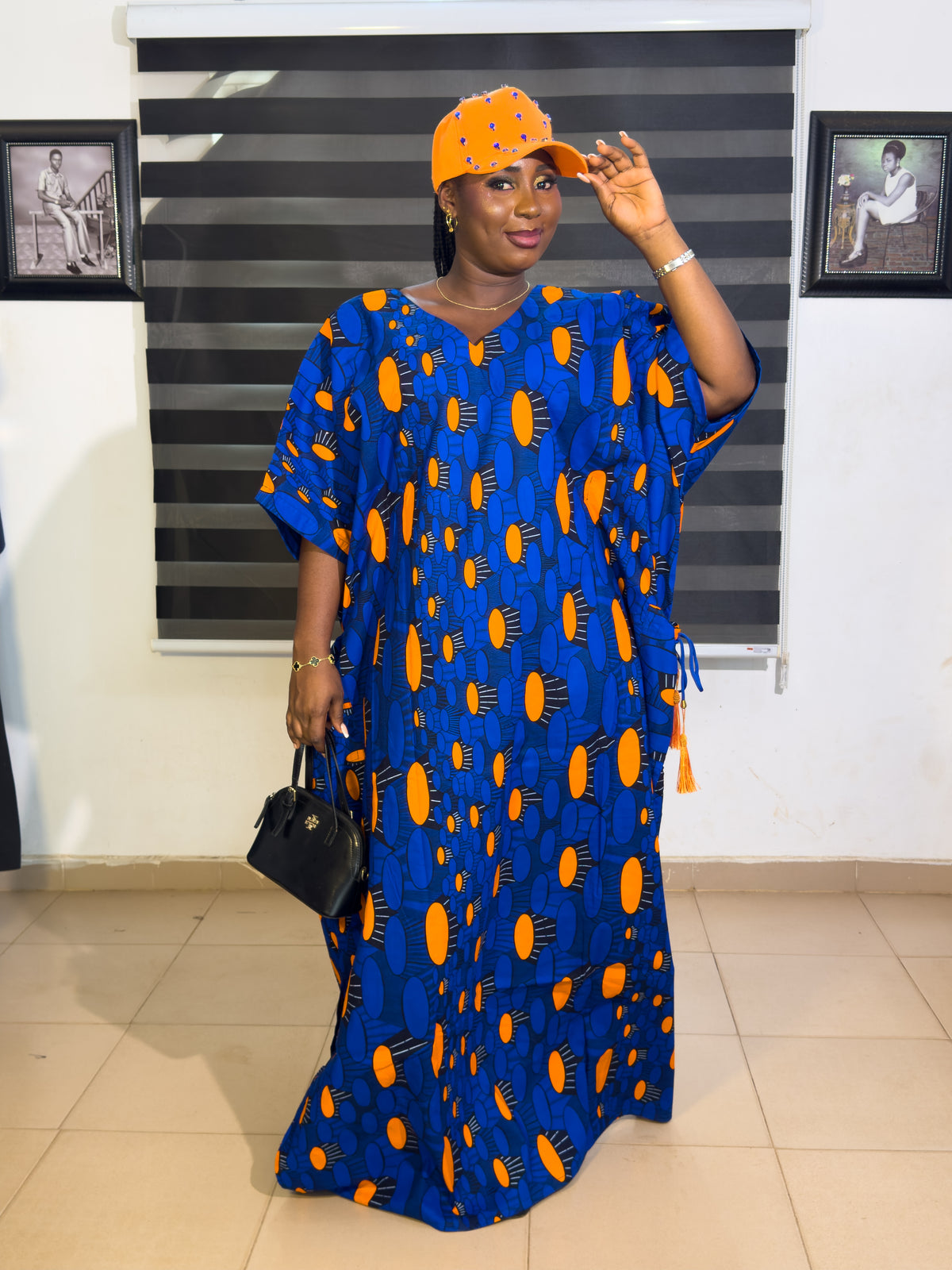 LUXURY AFRICAN ANKARA  DRESS WITH CAP