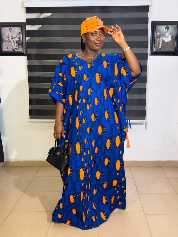 LUXURY AFRICAN ANKARA  DRESS WITH CAP