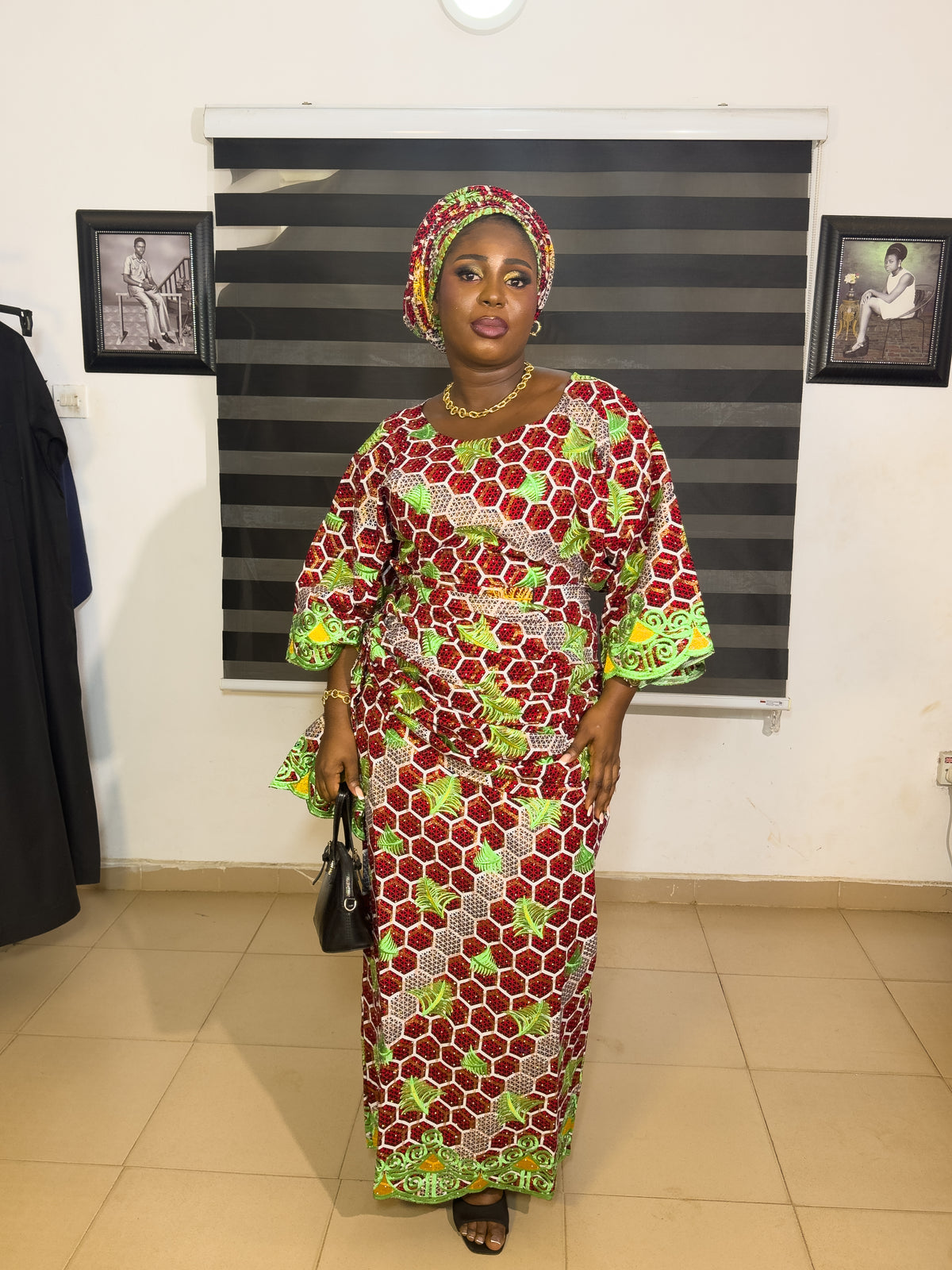 LUXURY AFRICAN EMBELLISH WITH LACE EMBRODIAY AND FULL STONE  SKIRIT AND BUBA