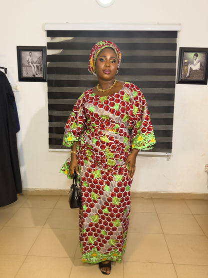LUXURY AFRICAN EMBELLISH WITH LACE EMBRODIAY AND FULL STONE  SKIRIT AND BUBA