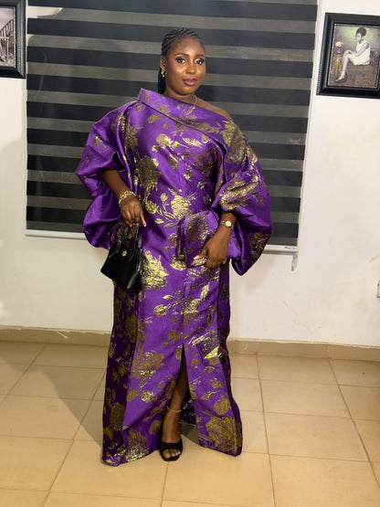 Kara Luxe Luxury African handmade PURPLE BROCADE