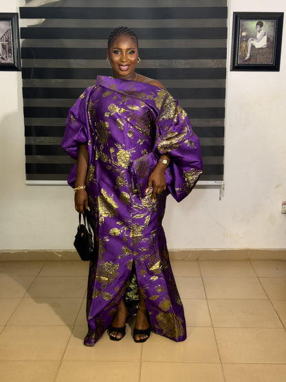 Kara Luxe Luxury African handmade PURPLE BROCADE