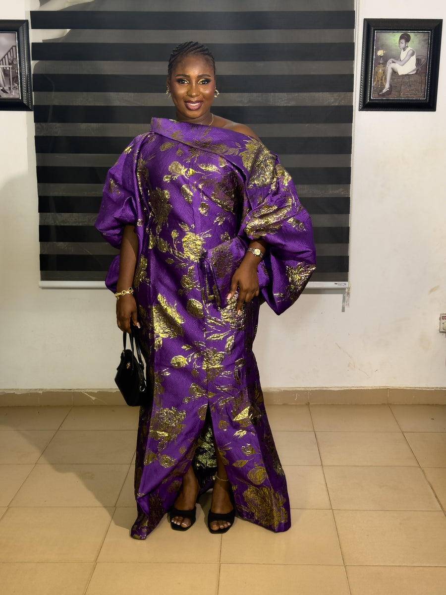 Kara Luxe Luxury African handmade PURPLE BROCADE