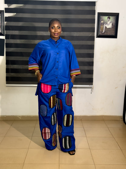 LUXURY AFRICAN LINNING SET WITH ASO OKE PATCHES