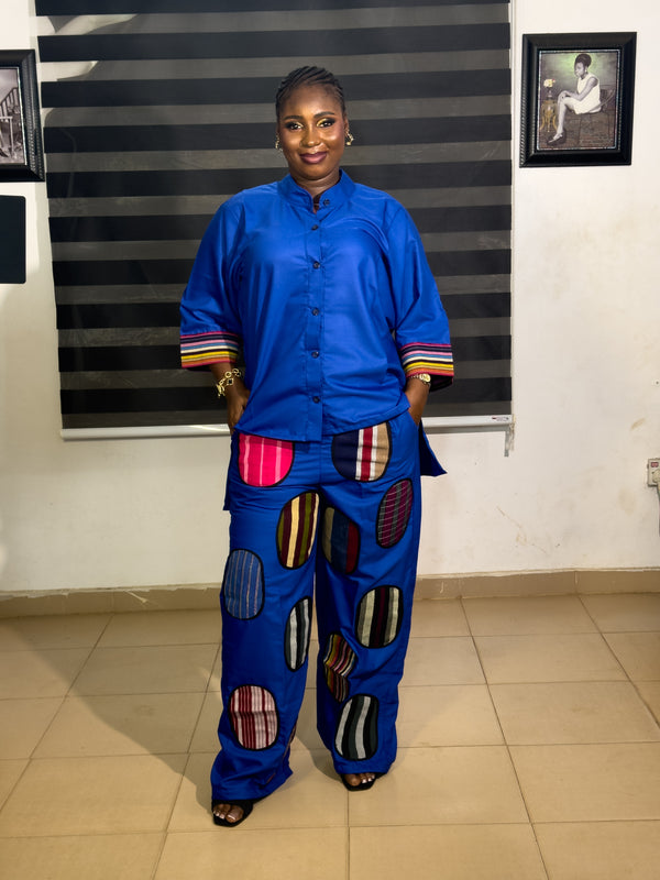 LUXURY AFRICAN LINNING SET WITH ASO OKE PATCHES