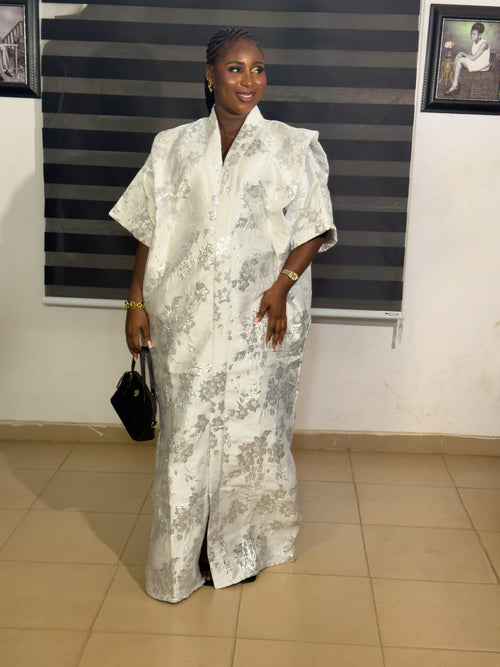 Luxe Luxury African WHITE AND SILVER