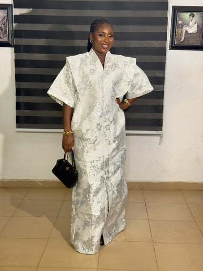 Luxe Luxury African WHITE AND SILVER