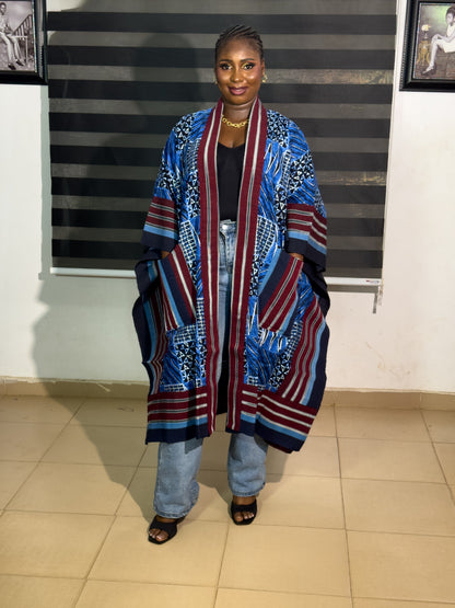 LUXURY AFRICAN ANKARA JACKET WITH ASO OKE
