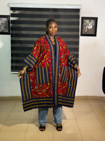 LUXURY AFRICAN ANKARA JACKET WITH ASO OKE