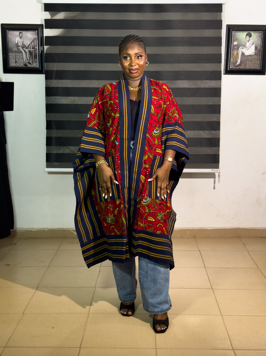 LUXURY AFRICAN ANKARA JACKET WITH ASO OKE