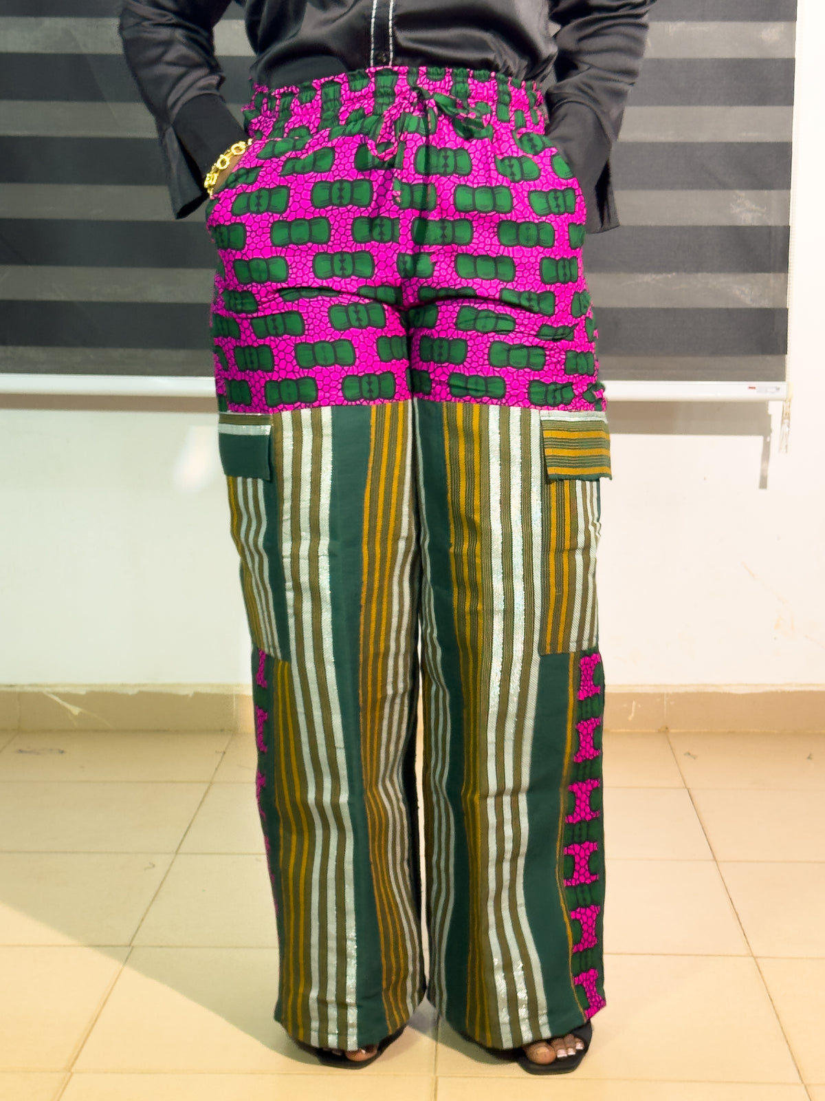 LUXURY AFRICAN ANKARA TROUSER WITH ASO OKE