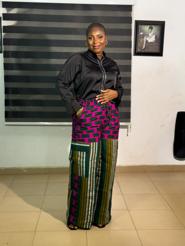 LUXURY AFRICAN ANKARA TROUSER WITH ASO OKE