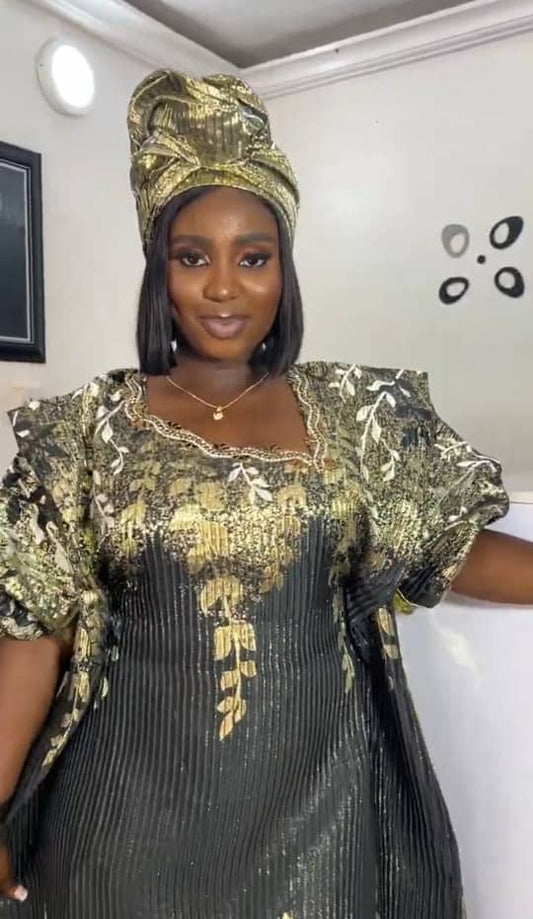 Luxury Brocade Stylish BuBu Gown In Gold