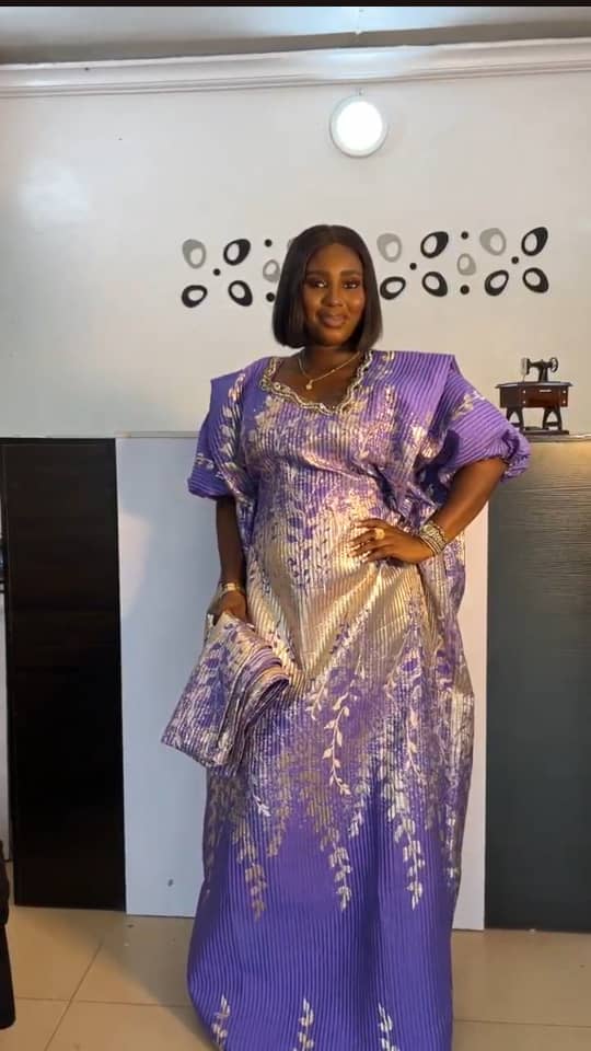 Luxury Brocade Stylish BuBu Gown In Purple