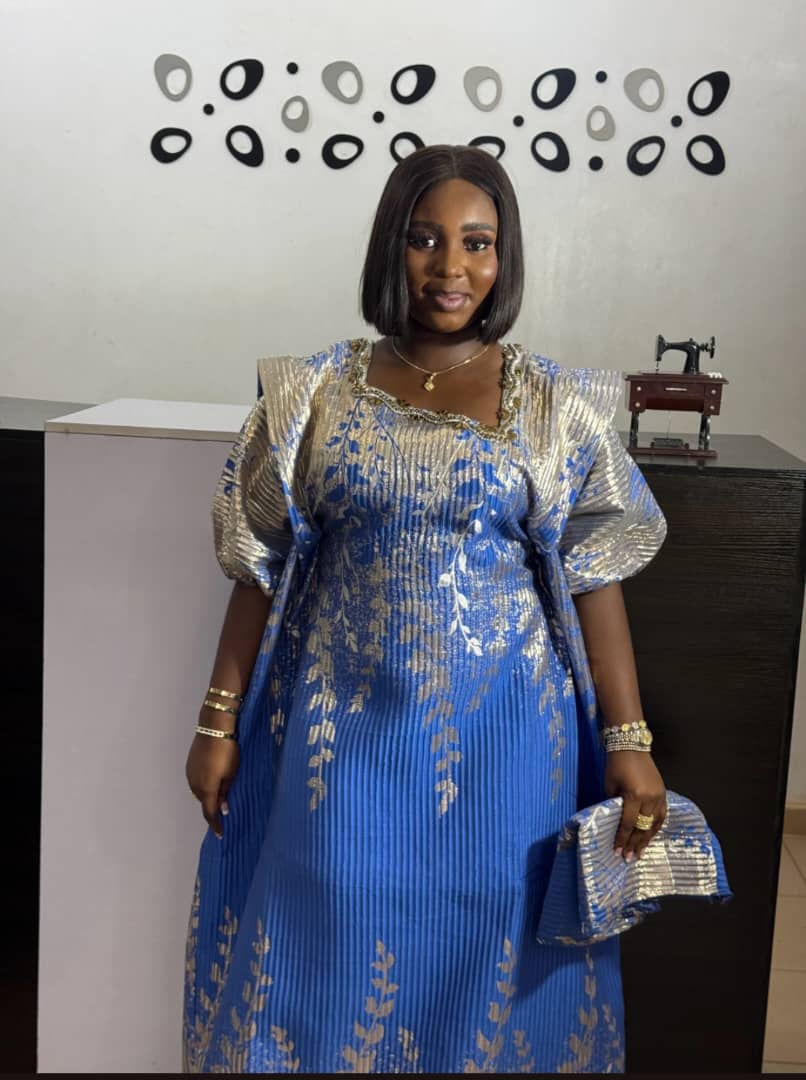 Luxury Brocade Boubou Gown – In Blue