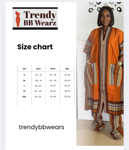 Traditional Aso Oke Two-Piece Set – African Handmade Kaftan & Trousers with Tassels | Unisex Agbada-Inspired Outfit Orange Kaftan  Two Pieces Set
