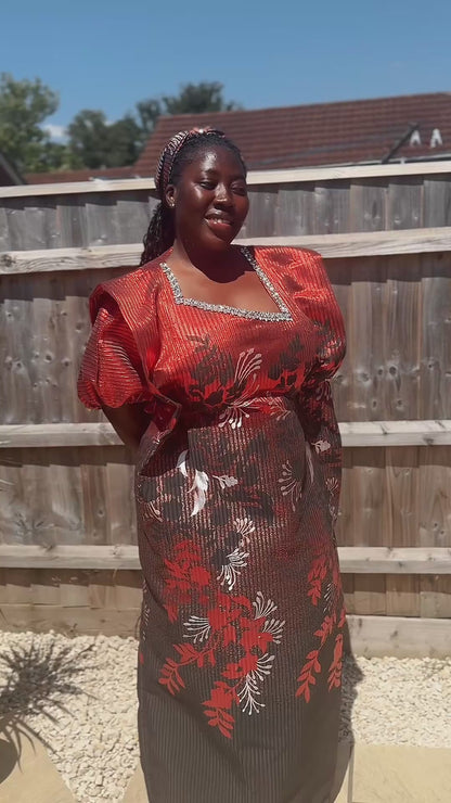 Zuri Grace – Traditional African Elegance in Red & Black