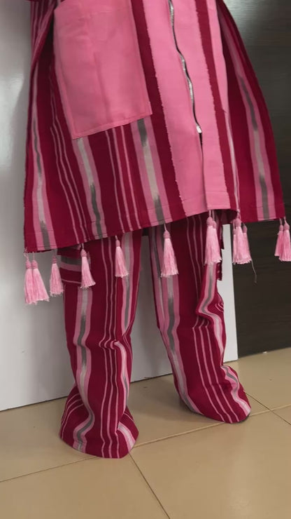 Luxury Aso Oke Bubu 2-Piece Set In Red